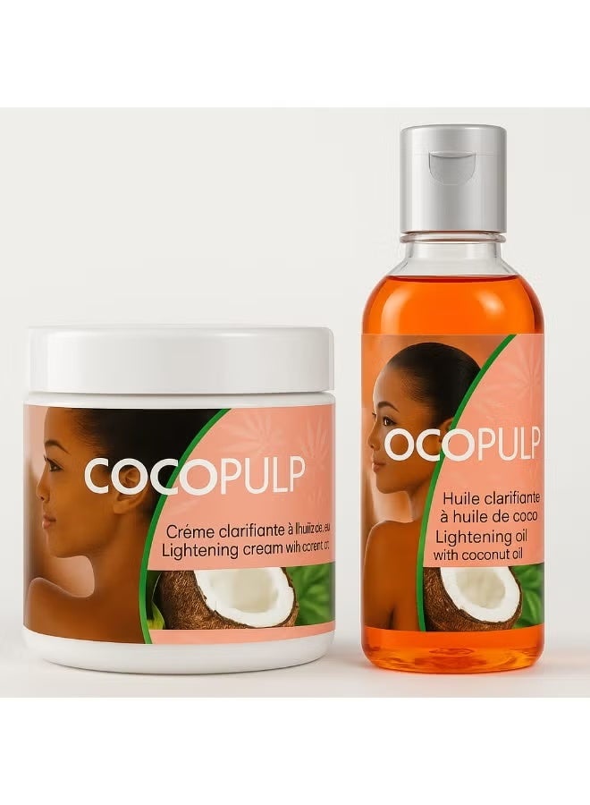 Coconut oil brightening set 50ml + cream 300ml